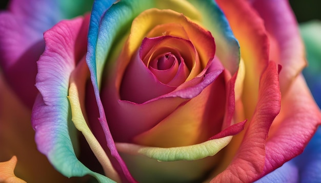 close-up van een regenboog roos achtergrond