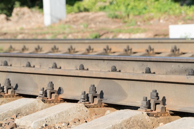 Close-up van een rij spoorrails