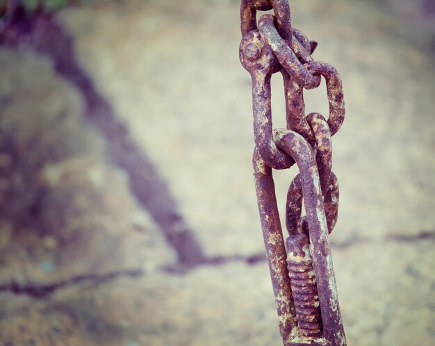 Close up van een roestige ketting Verwerkt voor vintage tooneffect