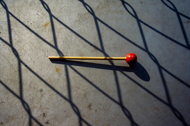 Foto close-up van een rood blad