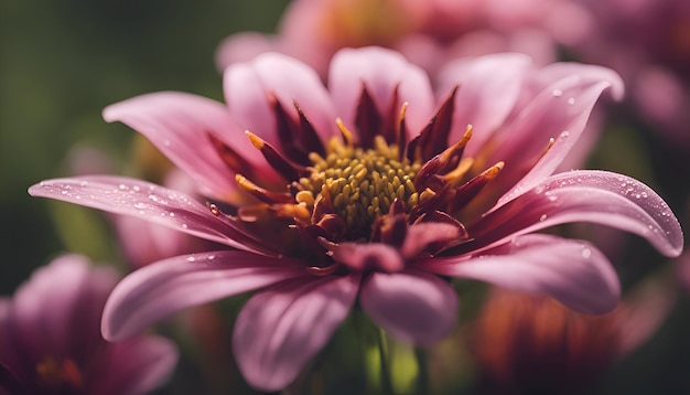 Close-up van een roze chrysanthemumbloem in de tuin