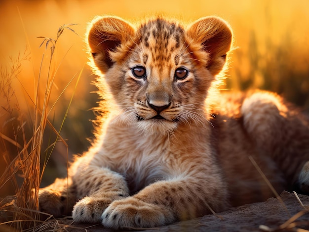 Close-up van een schattig leeuwenwelp