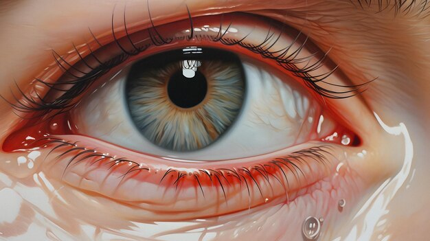 Foto close-up van een schilderij van iemands oog generatieve ai