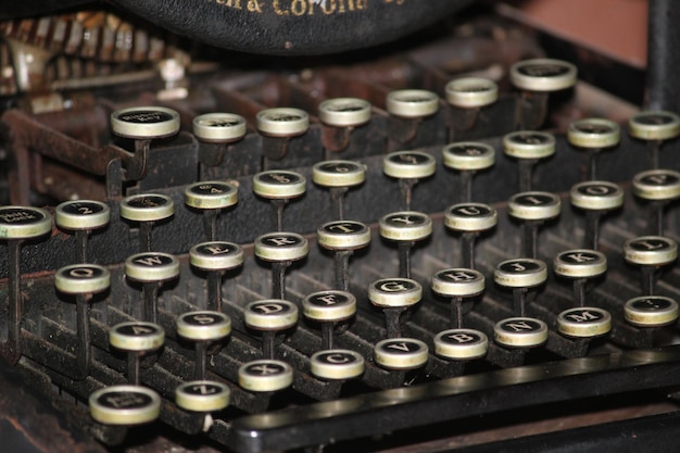 Foto close-up van een schrijfmachine
