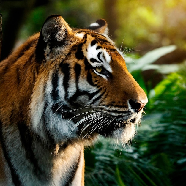 Close-up van een Siberische tijger in een jungle