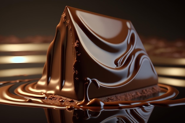 Close-up van een smeltende chocolade