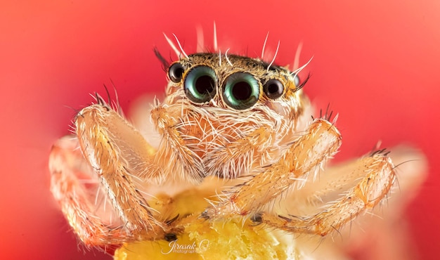 Foto close-up van een spin