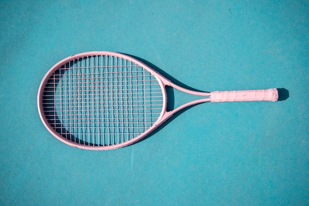 Close-up van een tennisracket