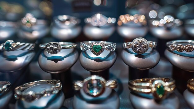 Foto close-up van een tentoonstelling van een gezellige claddagh-ring in een andere stijl