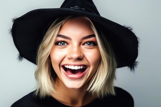 Close-up van een trendy zwarte Halloween outfit