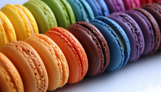 Close-up van een veelkleurige macaroon