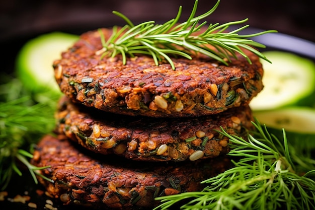 Foto close-up van een veggie burger met chipotle mayo