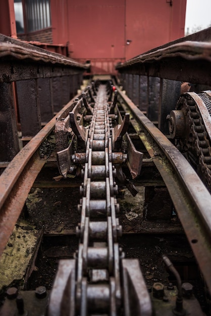 Foto close-up van een verlaten trein