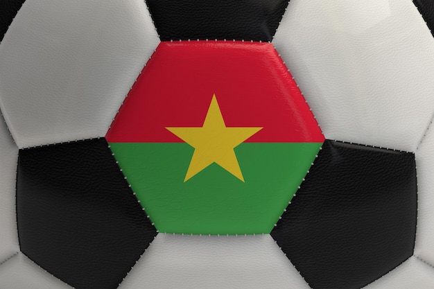 Close up van een voetbal met Burkina faso vlag 3D Rendering