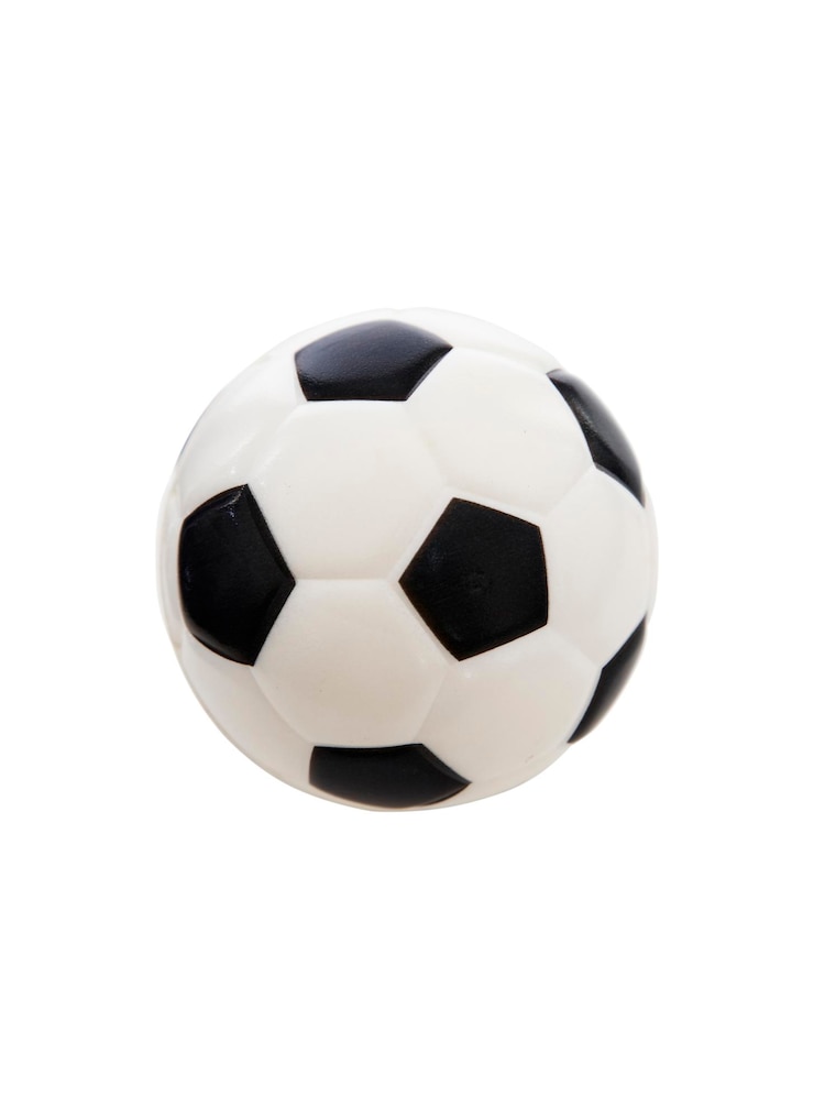 Foto close-up van een voetbal op een witte achtergrond