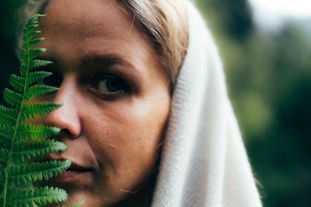 Foto close-up van een vrouw