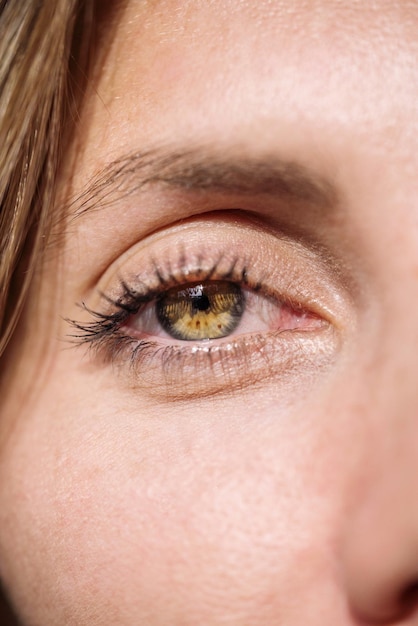Foto close-up van een vrouwelijk oog