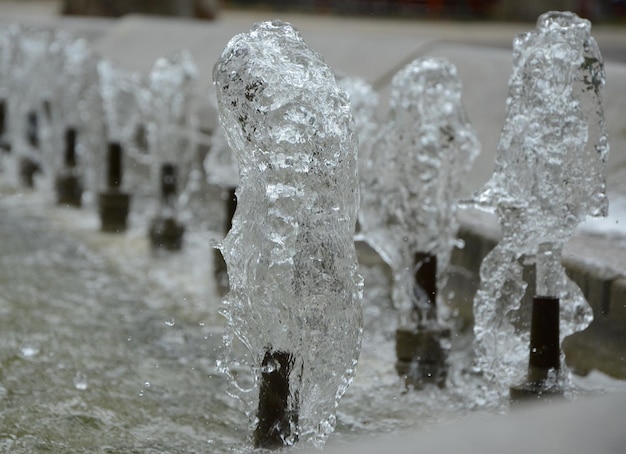 Foto close-up van een waterfontein