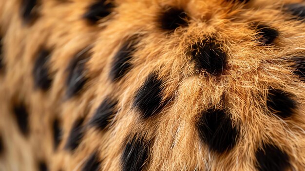 Foto close-up van een wilde dieren bont de bont is een prachtig patroon van zwarte en bruine vlekken de bont is zacht en ziet er erg warm uit