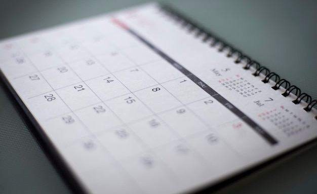 Close-up van een witte kalender