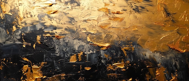 Close-up van een zwart goud schilderij