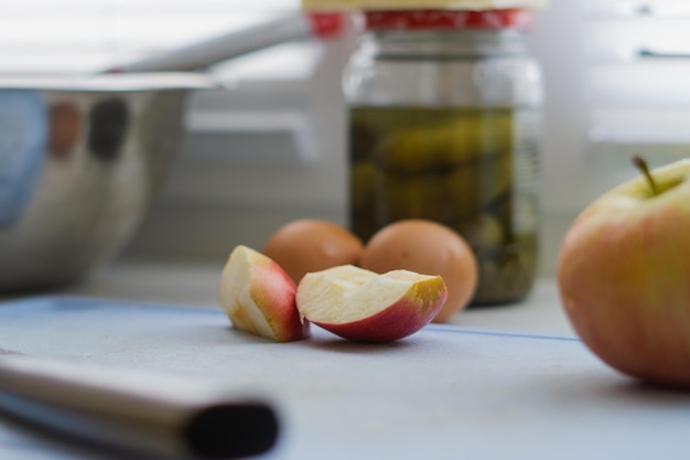 close-up van enkele appelsalades