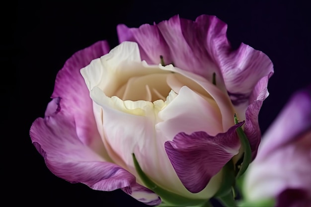 Close-up van eustoma bloei met delicate bloemblaadjes in het volle zicht