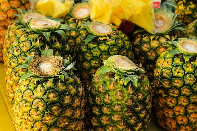 Foto close-up van fruit op de markt