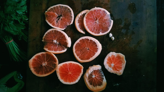 Foto close-up van fruit op tafel