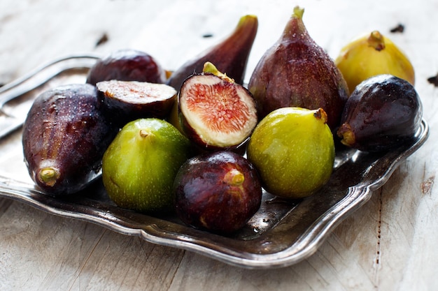 Foto close-up van fruit op tafel