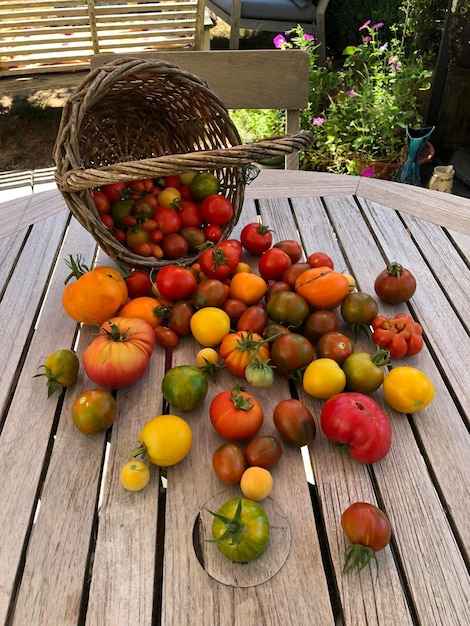 Foto close-up van fruit op tafel