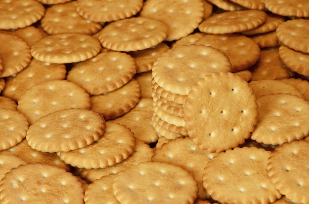 Close-up van gezouten crackers