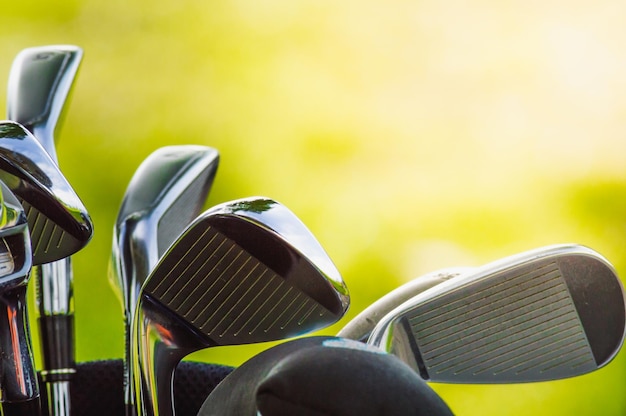 Foto close-up van golfclubs