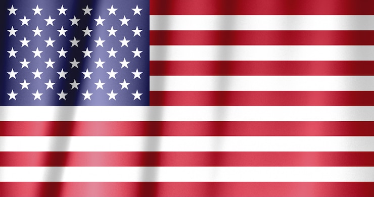 Foto close-up van golfde amerikaanse vlag