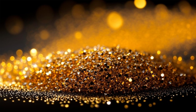 Close up van gouden glitter poeder achtergrond