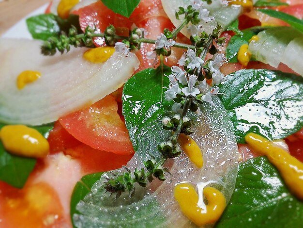 Foto close-up van groente salade