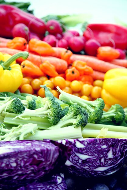 Close-up van groenten voor verkoop op de marktstand
