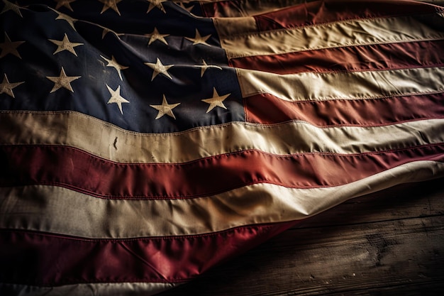 Close-up van grunge Verenigde Staten van Amerikaanse vlag achtergrond