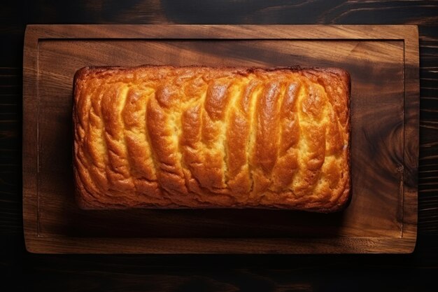 Close-up van heerlijke Madeira biscuit cake op een houten plank