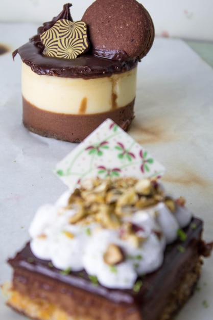 Close-up van het dessert