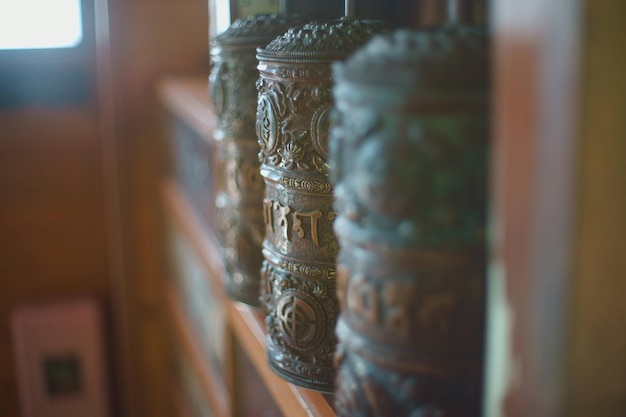 Close-up van het kruis in de tempel