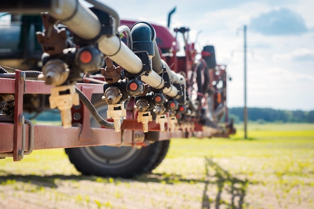 Foto close-up van het machineonderdeel op het terrein