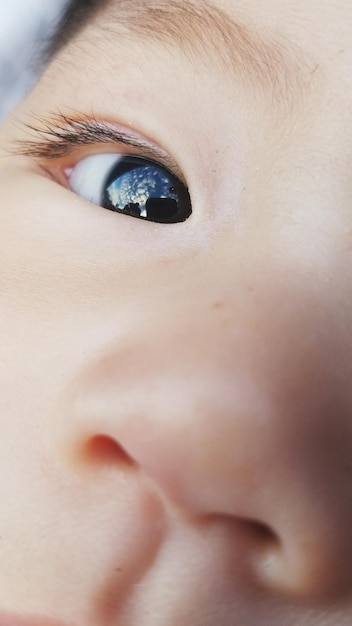 Close-up van het oog van een kind