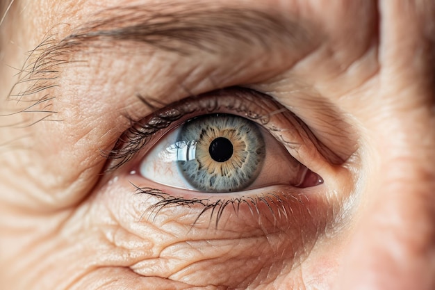 Close-up van het oog van een oudere vrouw