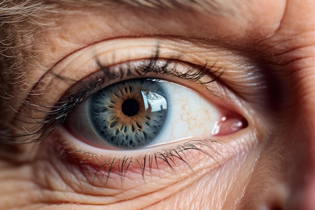 Close-up van het oog van een oudere vrouw