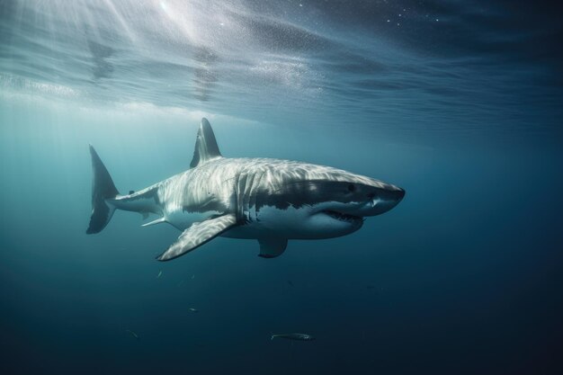 Close-up van het oog van een walvis omringd door zijn donkere oogleden gemaakt met generatieve ai