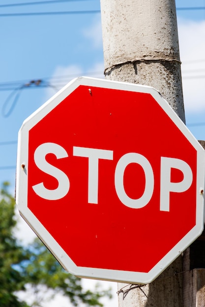 Close-up van het stopbord