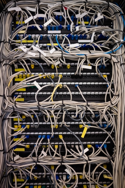 Close-up van in een rack gemonteerde server