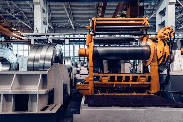 Close up van industriële machine in fabriek close