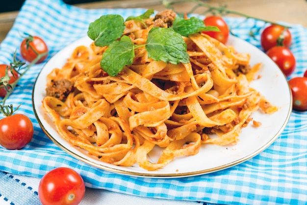 Close-up van Italiaans eten